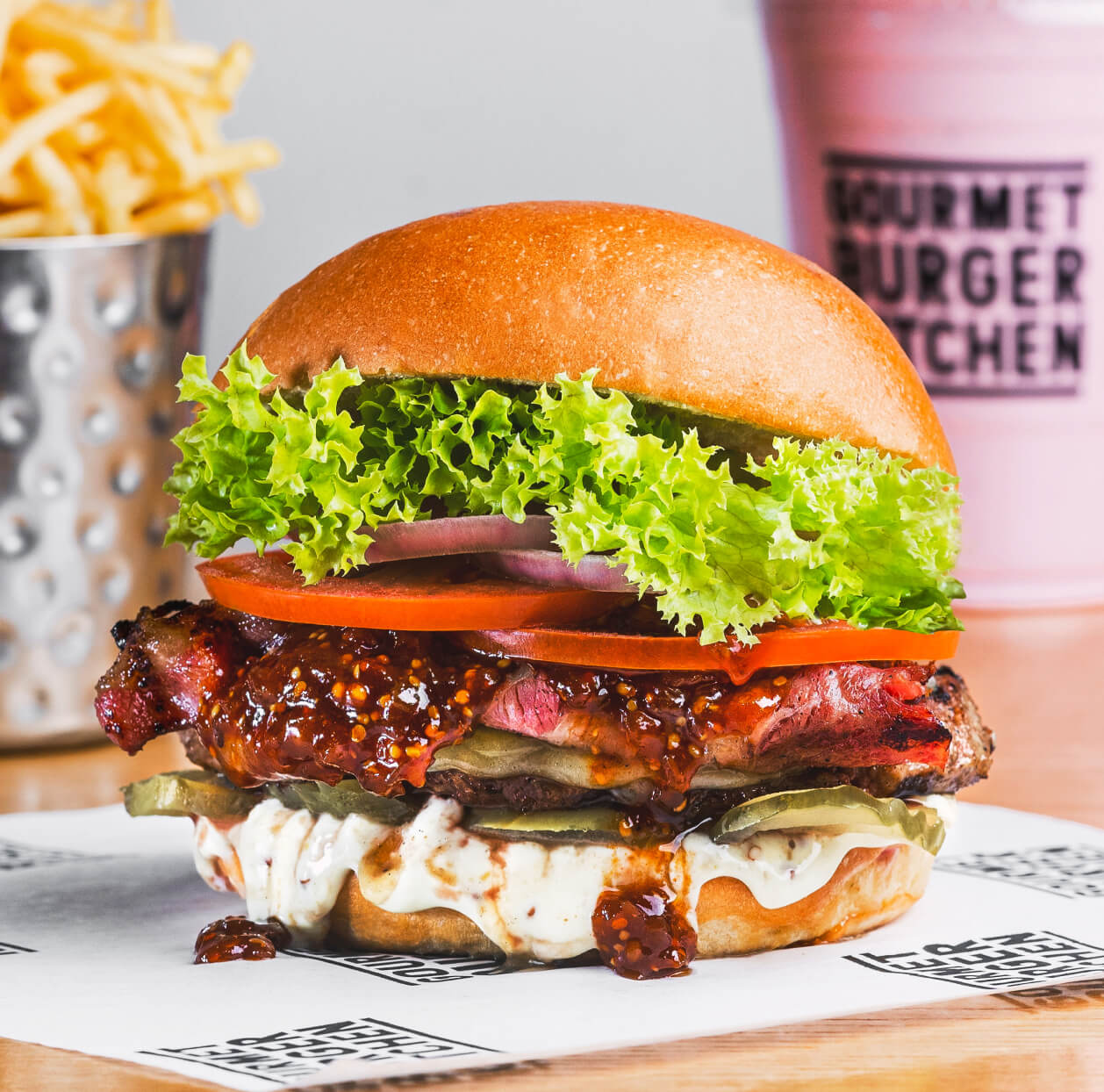Burger from the Pommy menu